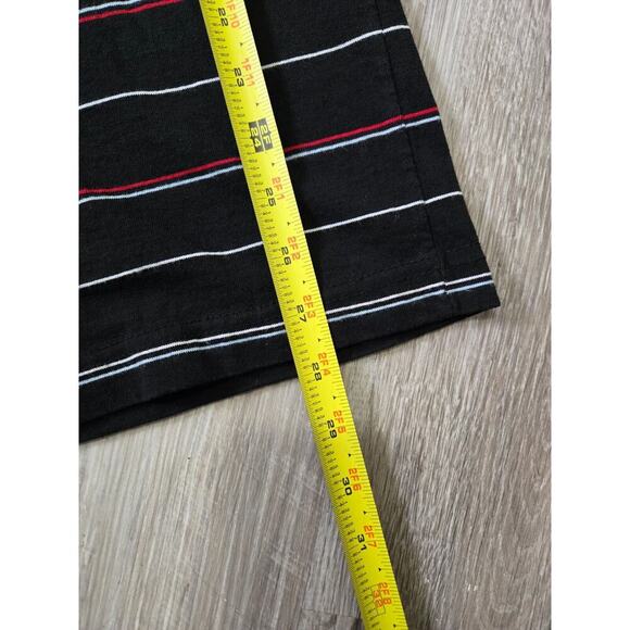 Burnside Men's Polo T-Shirts Size Medium Cotton Short Sleeve Black Striped - Picture 12 of 13